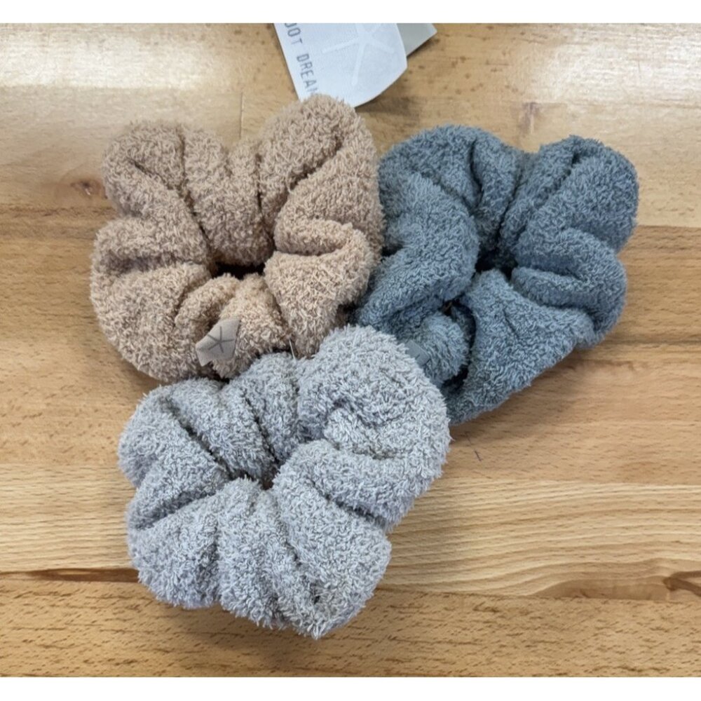 Barefoot Dreams Cozy Chic Scrunchies Pack of 3 Plush Hair Accessories Gift Set
